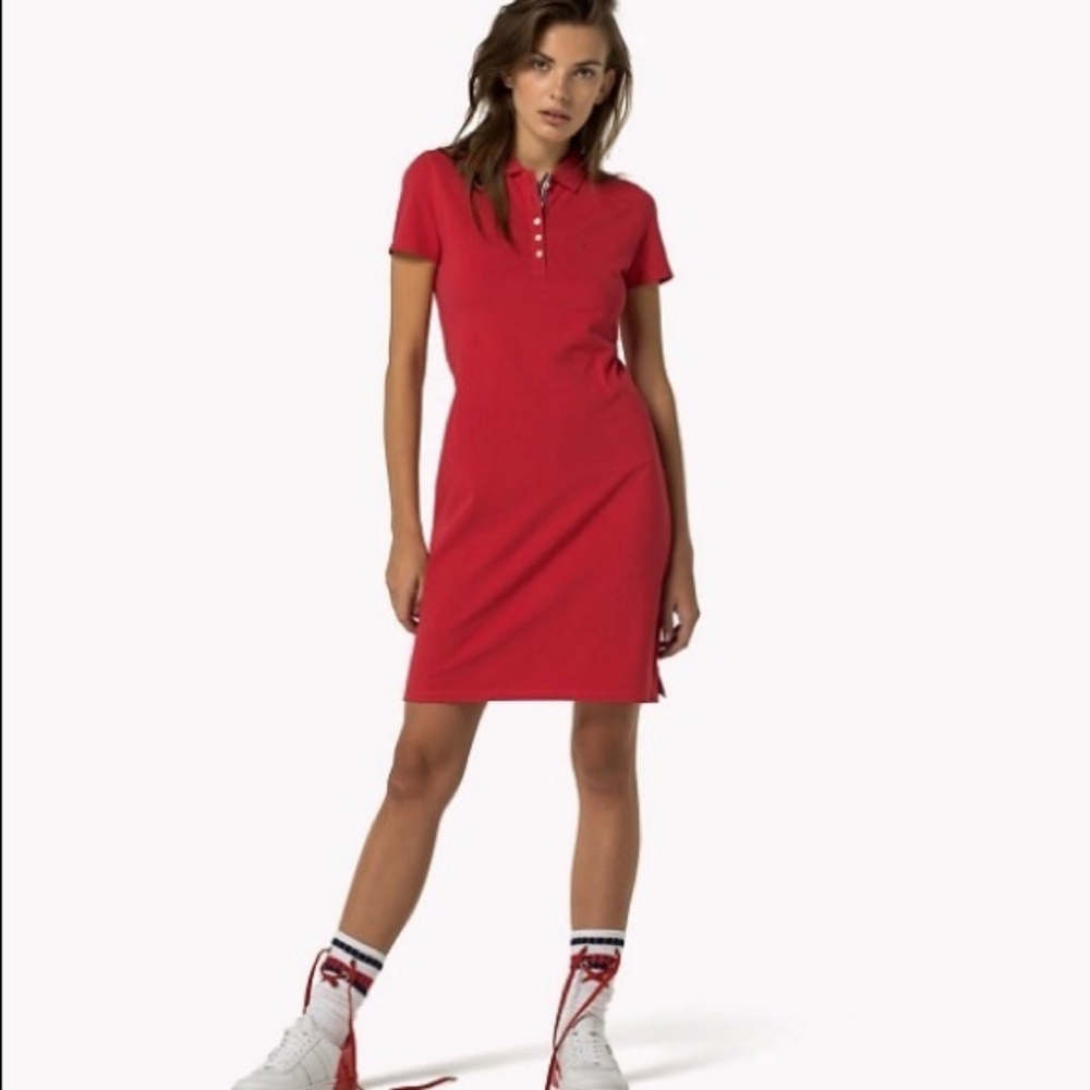 TOMMY HILFIGER Red Polo Shirtdress